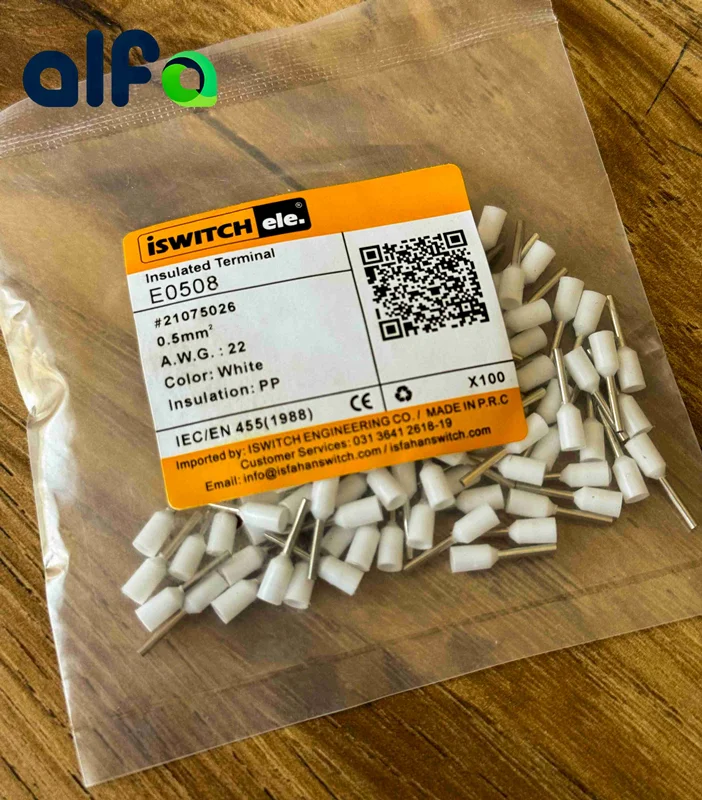 وایر شو روکش دار ،سایز سیم 0.5 و طول 8 میلیمتر -مدل E0508 برند آی سوییچ